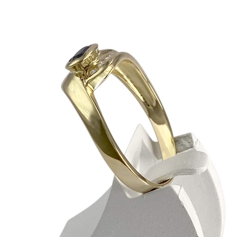 Bague d'occasion or 750 jaunezirconias saphir - vue 2