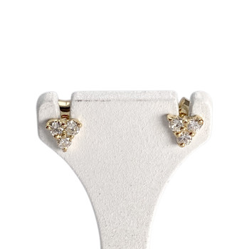 Boucles d'oreilles d'occasion or 750 jaune diamants