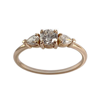 Bague d'occasion or 750 rose diamants