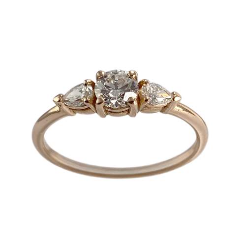 Bague d'occasion or 750 rose diamants