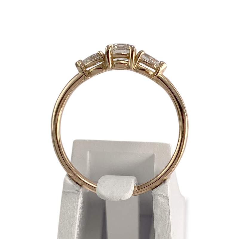 Tweedehands gouden ring 750 roze diamanten - bekijk 3