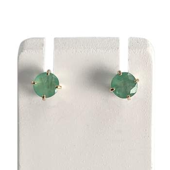 Boucles d'oreilles d'occasion or 750 jaune émeraudes