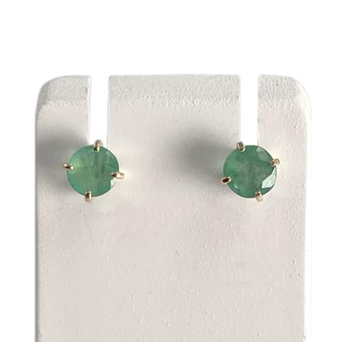 Boucles d'oreilles d'occasion or 750 jaune émeraudes