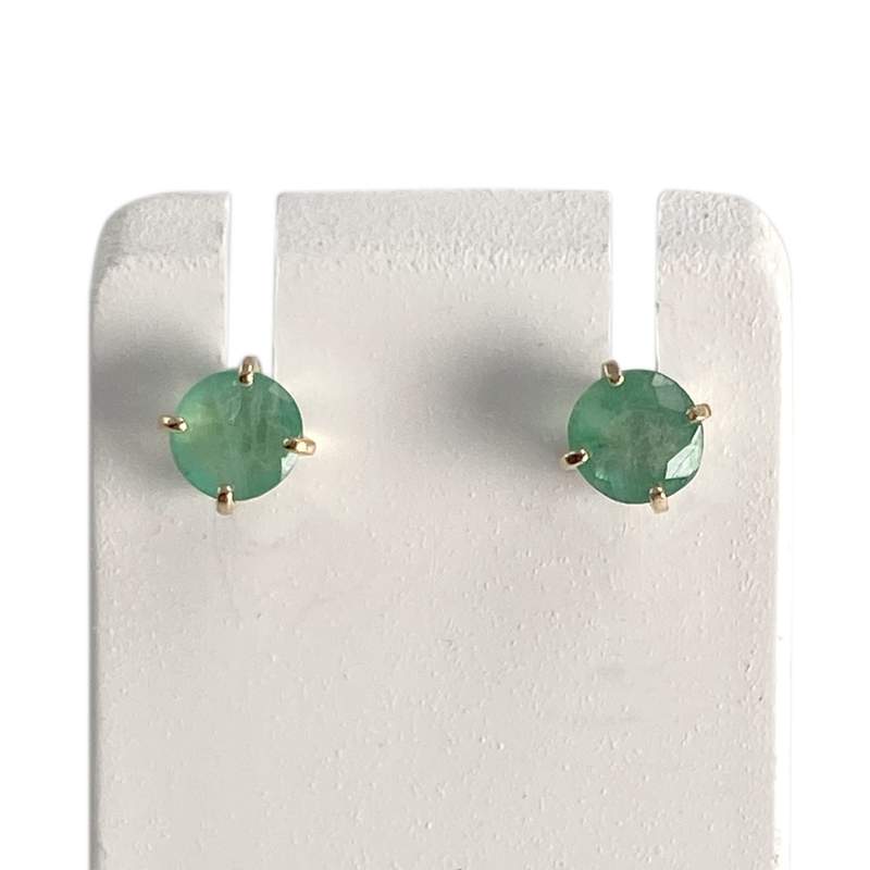 Boucles d'oreilles d'occasion or 750 jaune émeraudes - vue 1