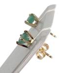 Boucles d'oreilles d'occasion or 750 jaune émeraudes - vue 2