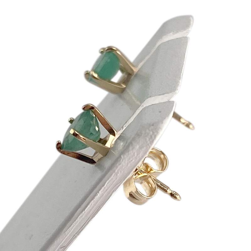 Boucles d'oreilles d'occasion or 750 jaune émeraudes - vue 2