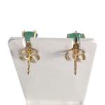 Boucles d'oreilles d'occasion or 750 jaune émeraudes - vue 3
