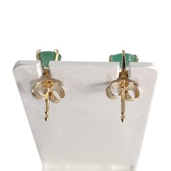 Boucles d'oreilles d'occasion or 750 jaune émeraudes