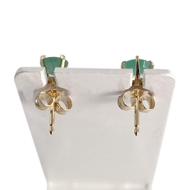 Boucles d'oreilles d'occasion or 750 jaune émeraudes - vue 3