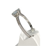 Bague d'occasion or 750 blanc diamants et aigue marine - vue 2
