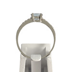 Bague d'occasion or 750 blanc diamants et aigue marine - vue 3