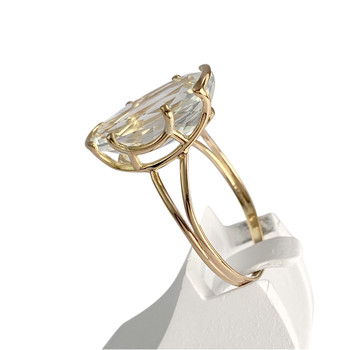 Bague d'occasion or 750 jaune aigue marine