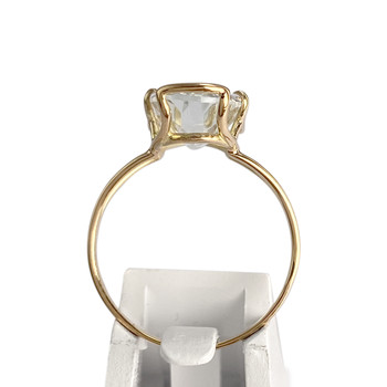 Bague d'occasion or 750 jaune aigue marine