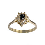 Bague d'occasion or 585 jaune saphirs synthétiques et saphir - vue 1