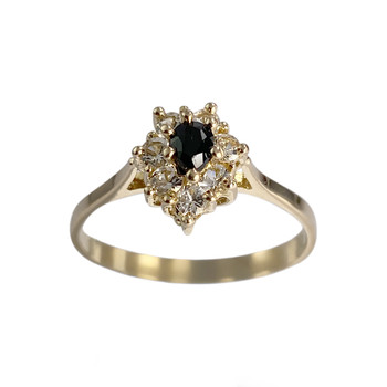 Bague d'occasion or 585 jaune saphirs synthétiques et saphir