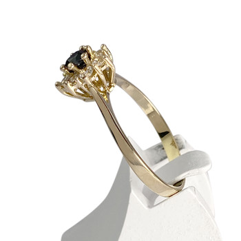 Bague d'occasion or 585 jaune saphirs synthétiques et saphir