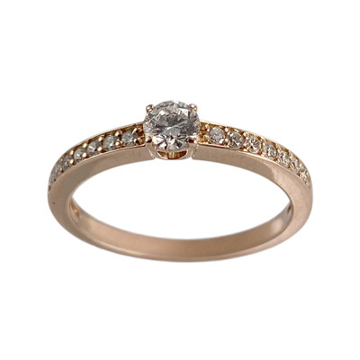 Bague d'occasion or 750 rose diamants