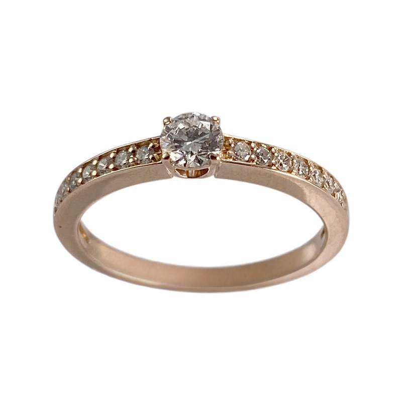 Bague d'occasion or 750 rose diamants - vue 1