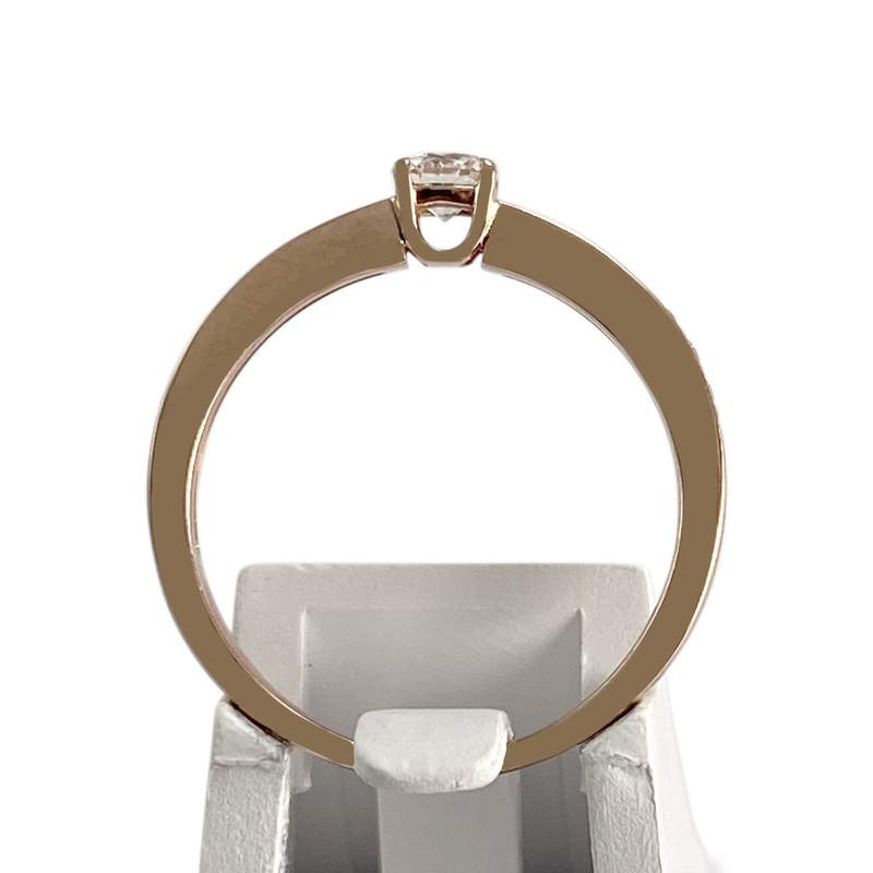 Bague d'occasion or 750 rose diamants - vue 3