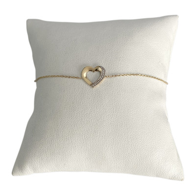 Bracelet d'occasion or 750 jaune coeur  diamant - vue 1