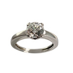 Solitaire d'occasion or 750 blanc diamant - vue 1