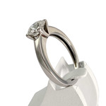 Solitaire d'occasion or 750 blanc diamant - vue 2