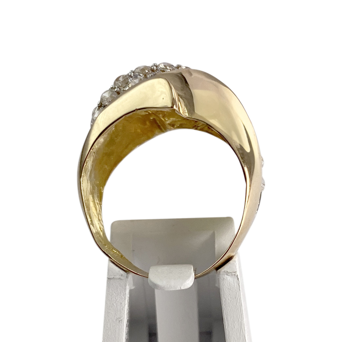 Bague d'occasion  or 750 2 tons zirconias - vue 3