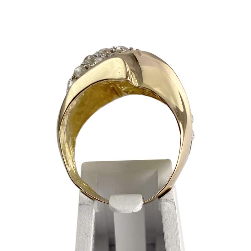 Bague d'occasion  or 750 2 tons zirconias - vue 3