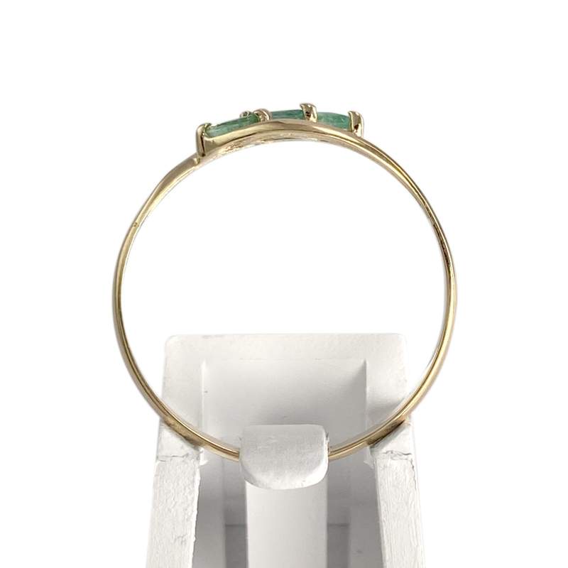 Bague d'occasion or 750 jaune émeraudes - vue 3