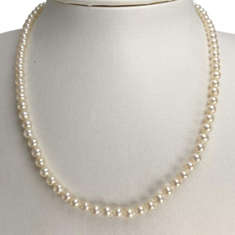 Collier d'occasion or 750 jaune perles de culture - vue 2