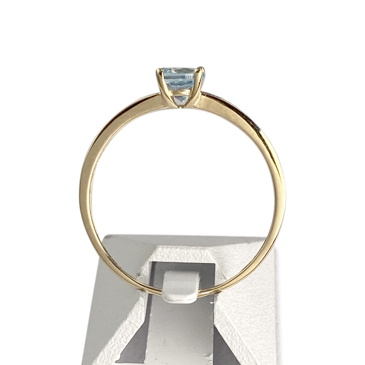 Bague d'occasion or 750 jaune zirconias et topaze bleue - vue 3