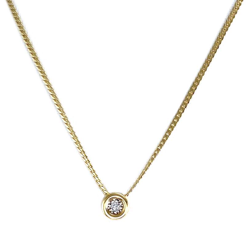 Collier d'occasion or 750 jaune maille anglaise diamant - vue 1