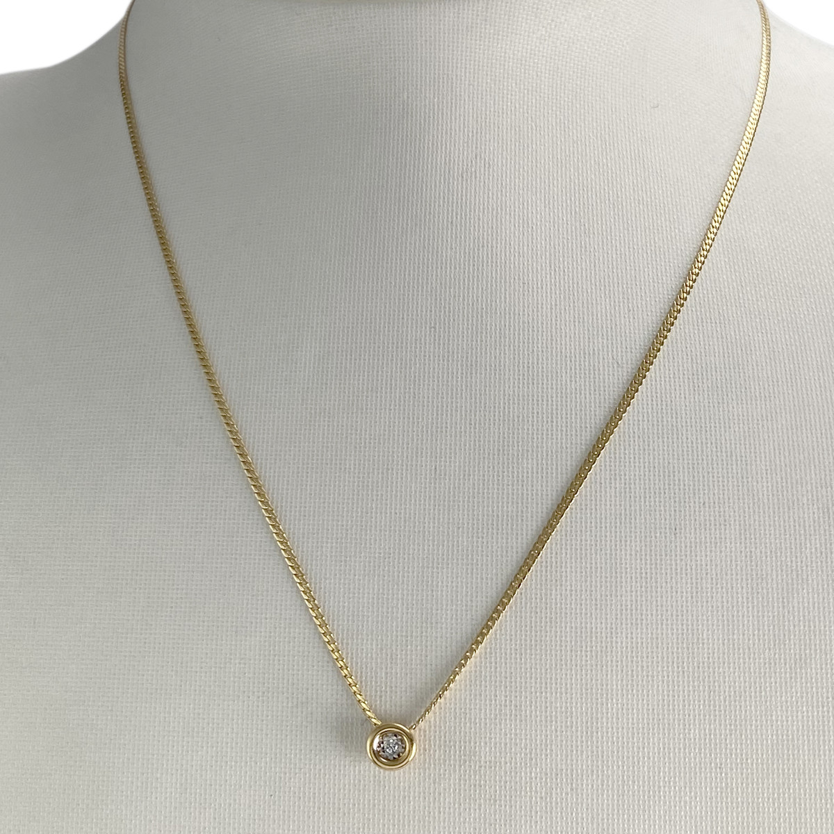 Collier d'occasion or 750 jaune maille anglaise diamant - vue 2