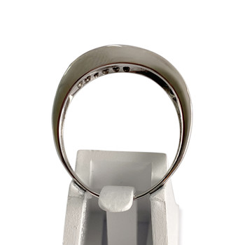 Bague d'occasion or 750 blanc diamants saphirs
