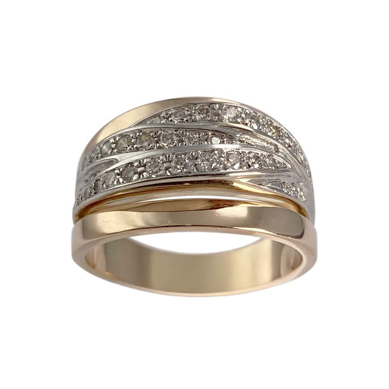 Bague d'occasion  or rose 750 et or rhodié diamants - vue 1