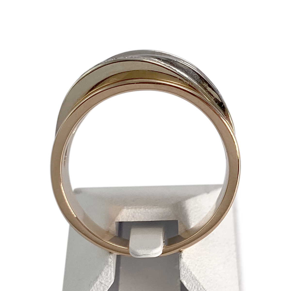 Bague d'occasion  or rose 750 et or rhodié diamants - vue 3