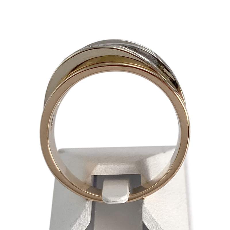 Bague d'occasion  or rose 750 et or rhodié diamants - vue 3