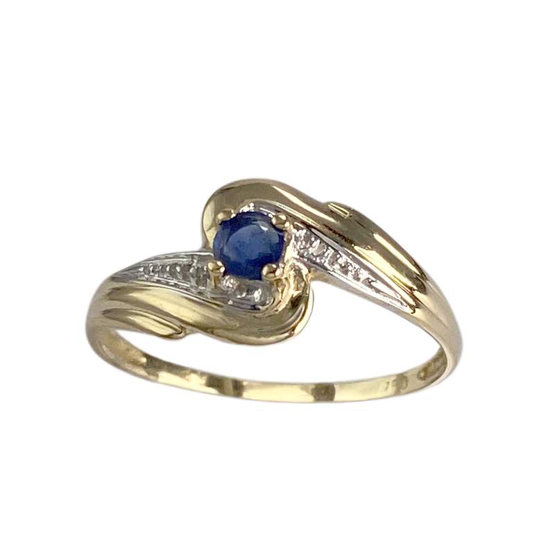 Bague d'occasion  or 750 2 tons saphir - vue 1