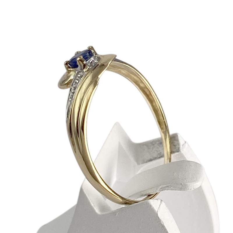 Bague d'occasion  or 750 2 tons saphir - vue 2