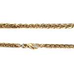 Collier d'occasion en or jaune 750, maille palmier, diamants et saphirs, 42 cm - vue 3