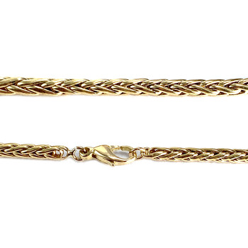 Collier d'occasion or 750 jaune maille palmier diamants et saphirs