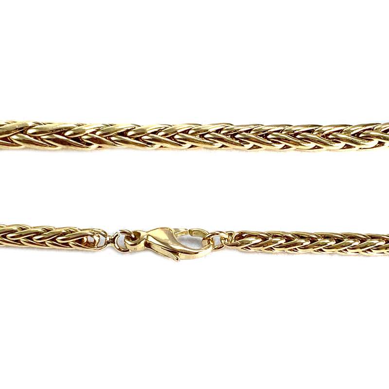 Collier d'occasion or 750 jaune maille palmier diamants et saphirs - vue 3