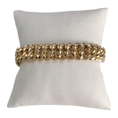 Bracelet d'occasion or 750 jaune maille américaine 18cm