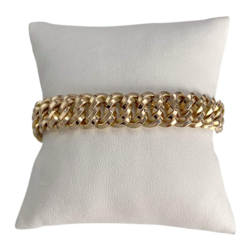 Bracelet d'occasion or 750 jaune maille américaine 18cm - vue 1