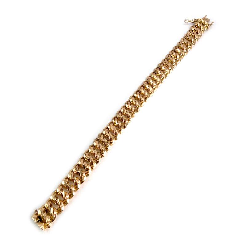 Bracelet d'occasion or 750 jaune maille américaine 18cm - vue 2