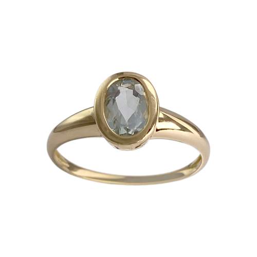 Bague d'occasion or 750 jaune aigue marine