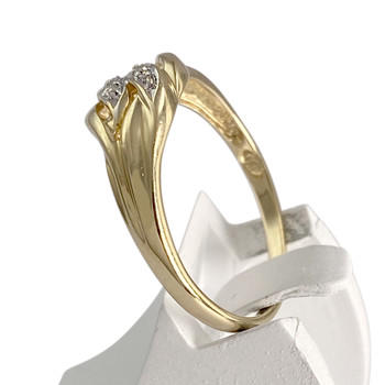 Tweedehands gouden 750 gele diamanten ring