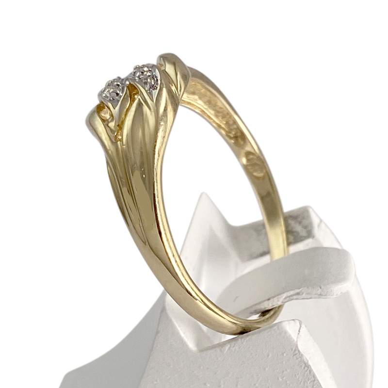 Bague d'occasion or 750 jaune diamant - vue 2