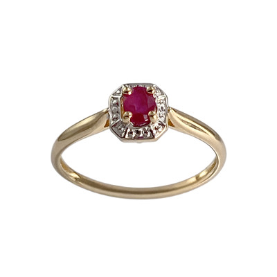 Bague d'occasion or 750 2 tons rubis