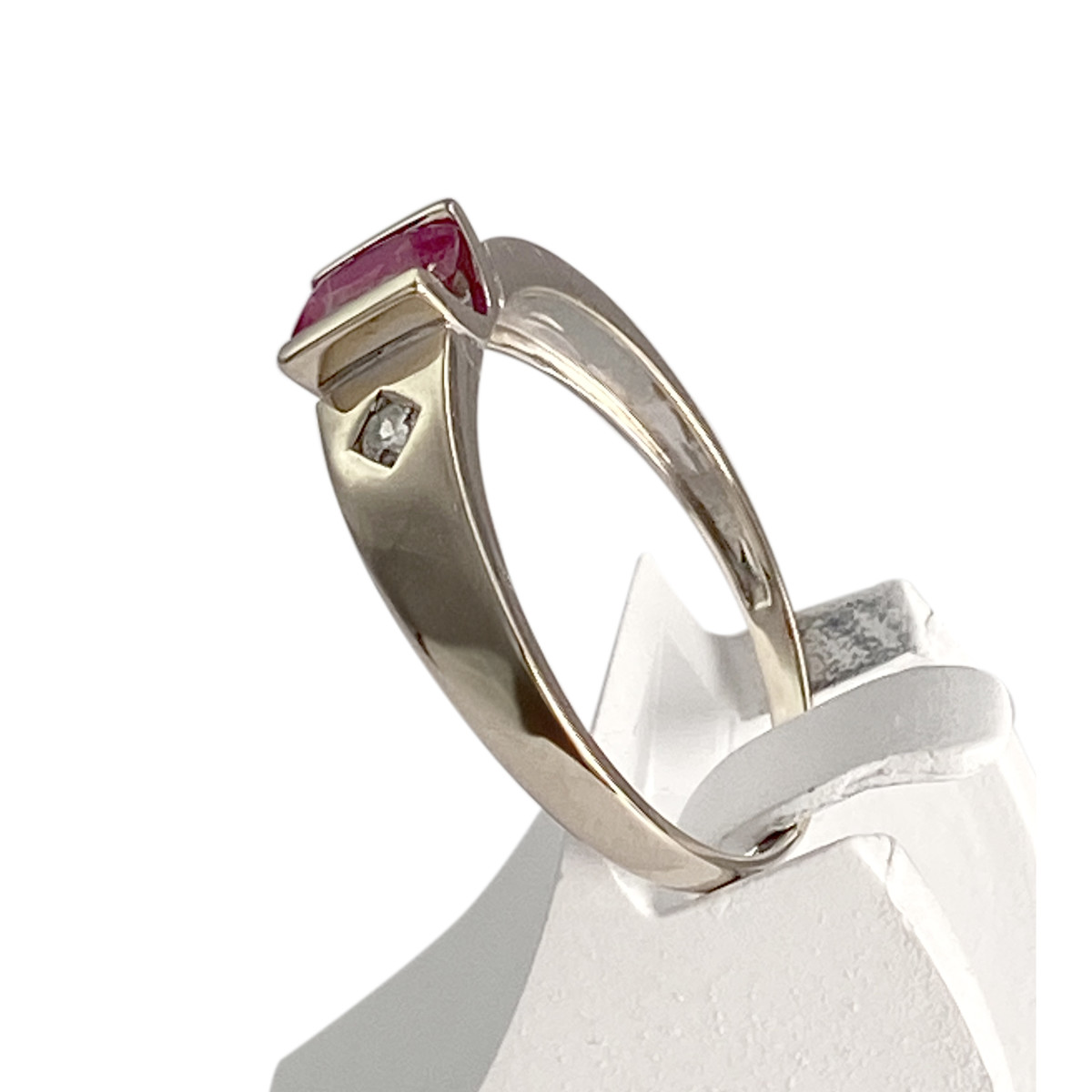 Bague d'occasion or 375 blanc rubiszirconias - vue 2
